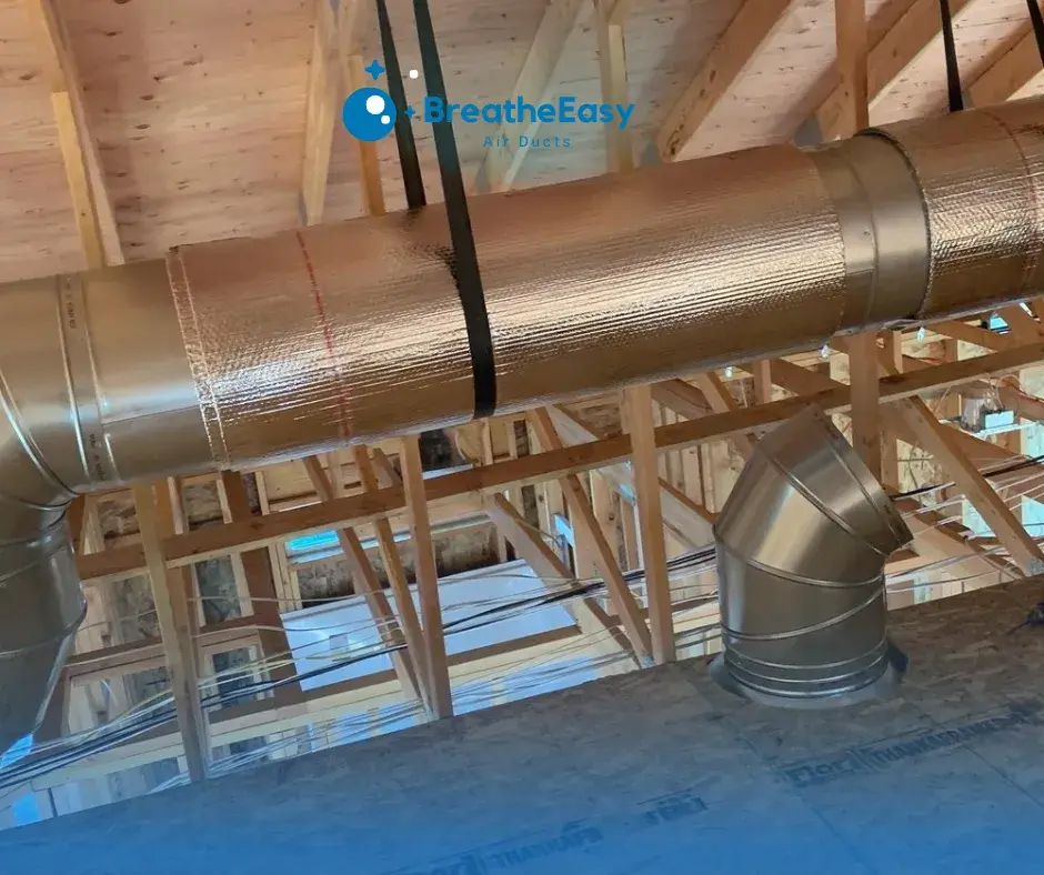 Technician assessing air ducts to improve HVAC system efficiency and airflow.